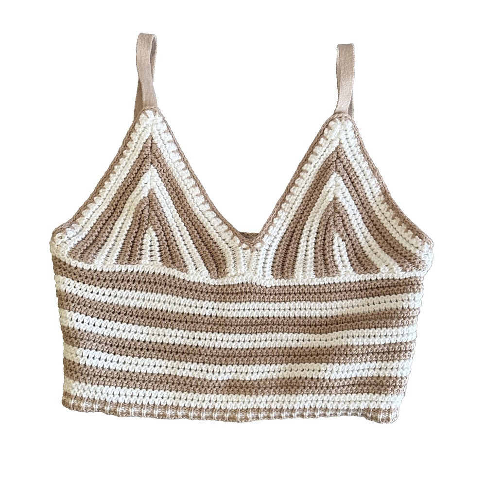 Hollister Y2K Crochet Babydoll Crop Top XS Boho Layering Tank
